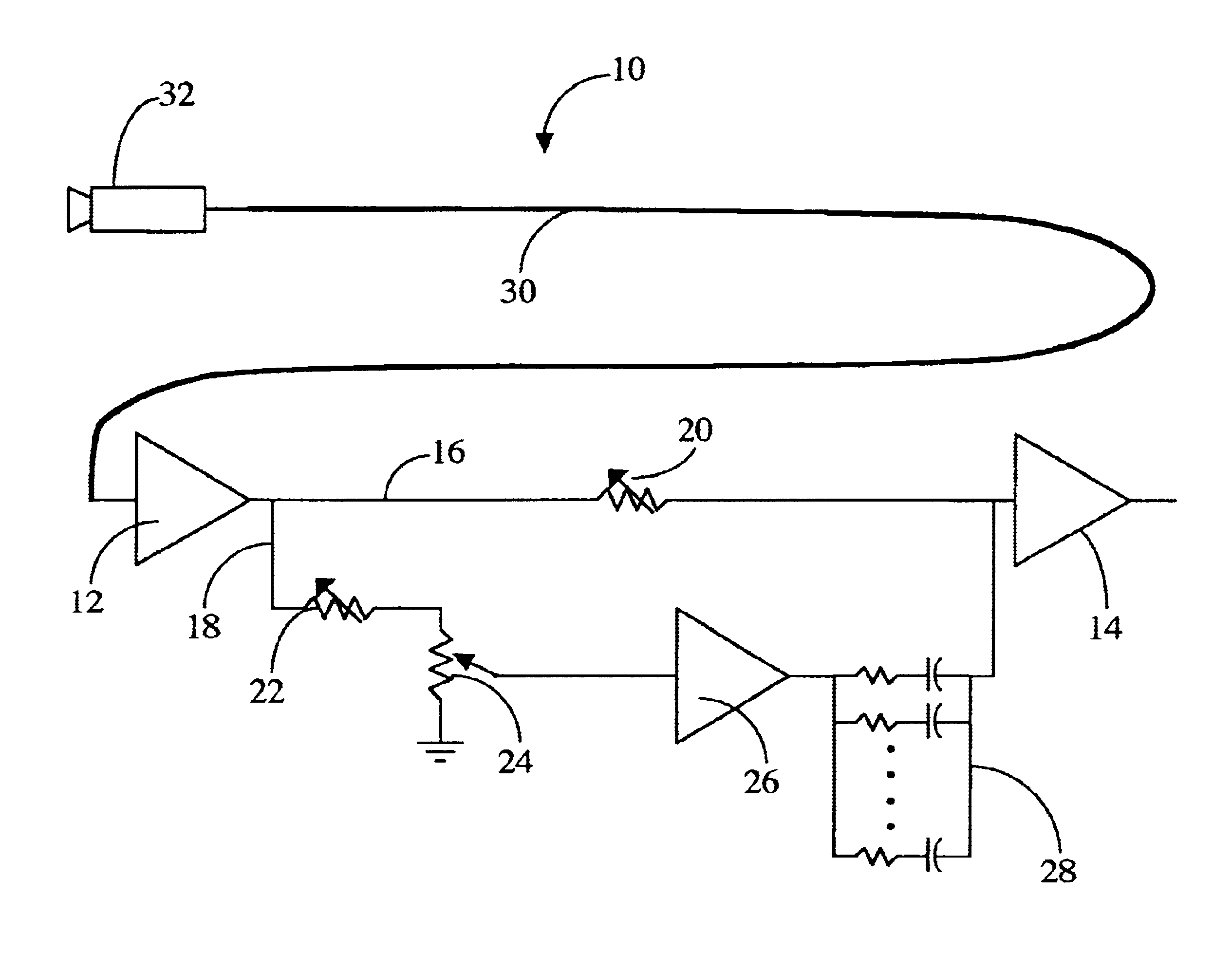 Variable cable length compensator for video imaging systems