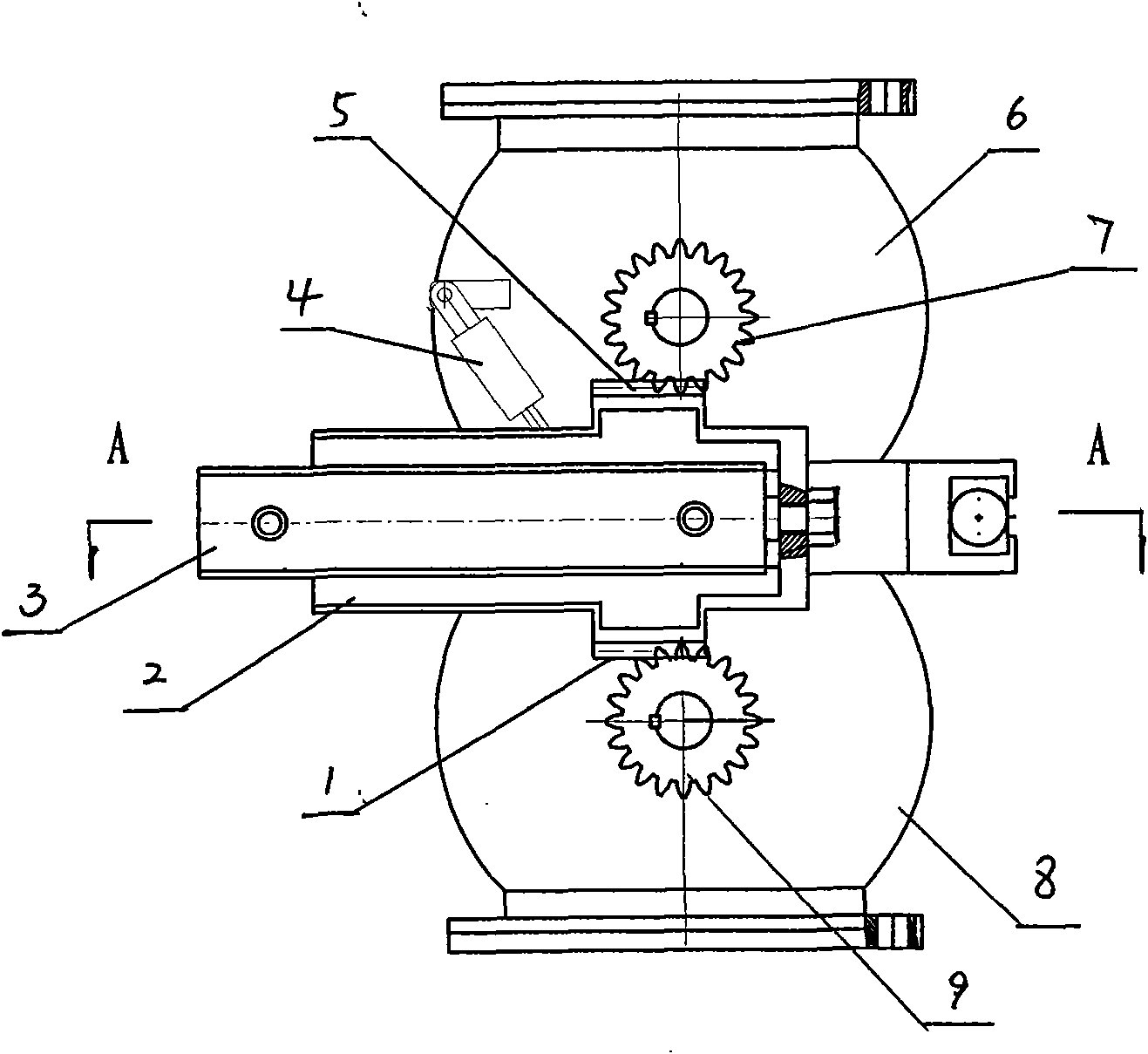 Emergency separating device for liquid transmission