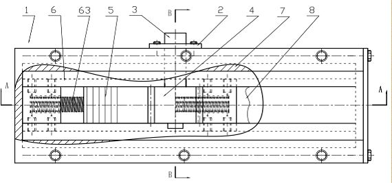 The gear and the rack with the structure of the slide groove reciprocate to the automatic limit device at the end point