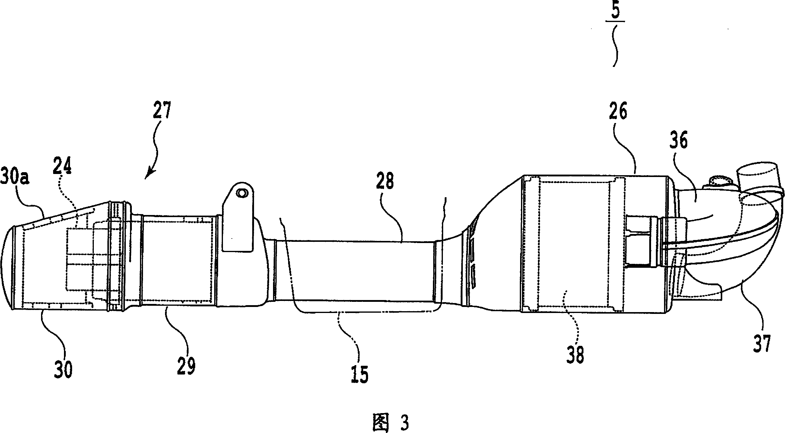 Exhaust device for two-wheel motorcycle