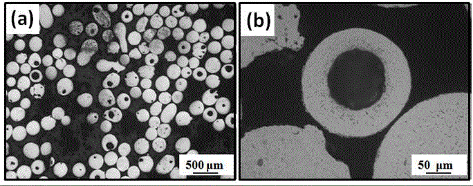 Hollow Co42.5Cu42.5Pb15 alloy particles and manufacturing method thereof