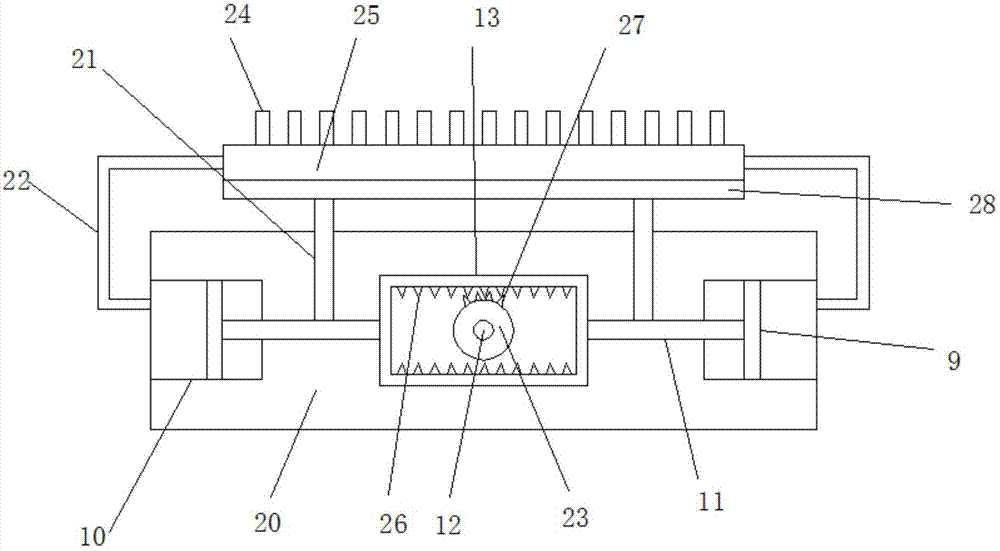 Incomplete gear-rack-meshing type wall surface painting device for building interior decoration