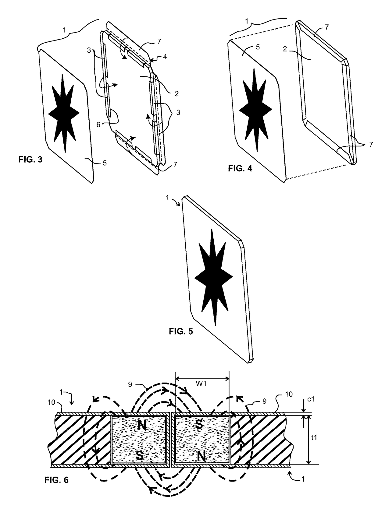 Tile construction set using plastic magnets