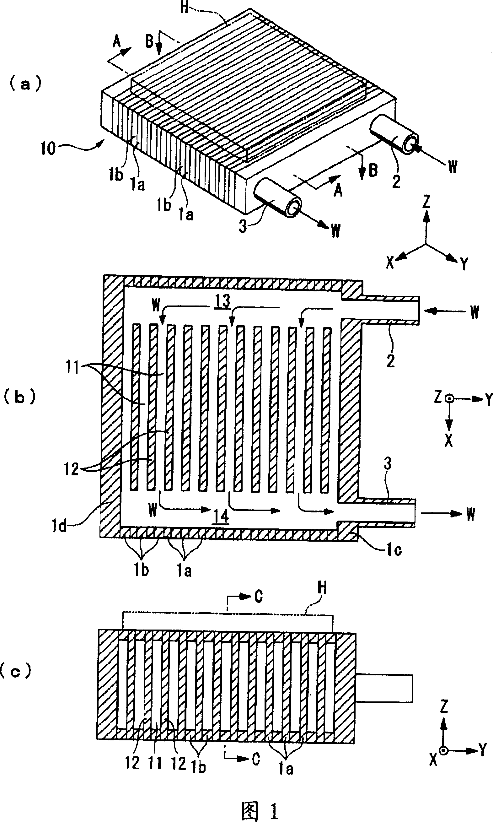 Heat exchanger, method of manufacturing heat exchanger, liquid cooling system, light source device, projector, electronic device unit, and electronic equipment