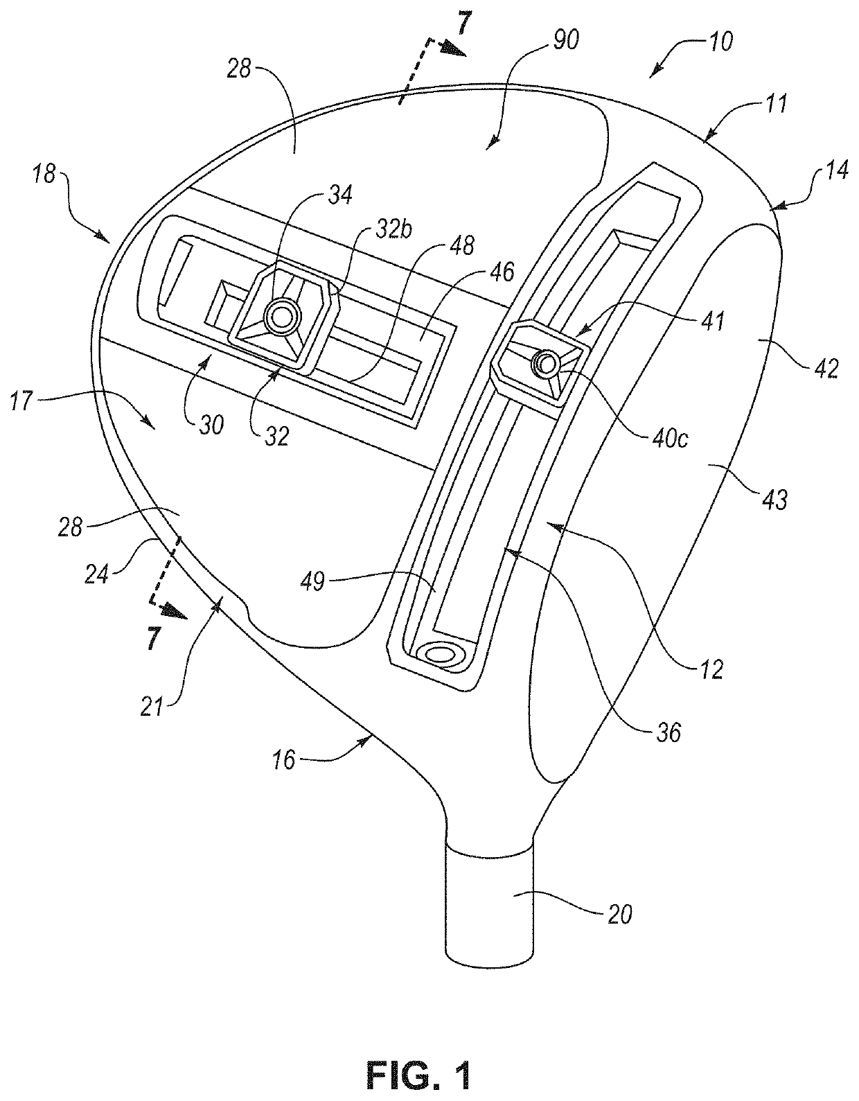 Golf club including composite material with color coated fibers and methods of making the same