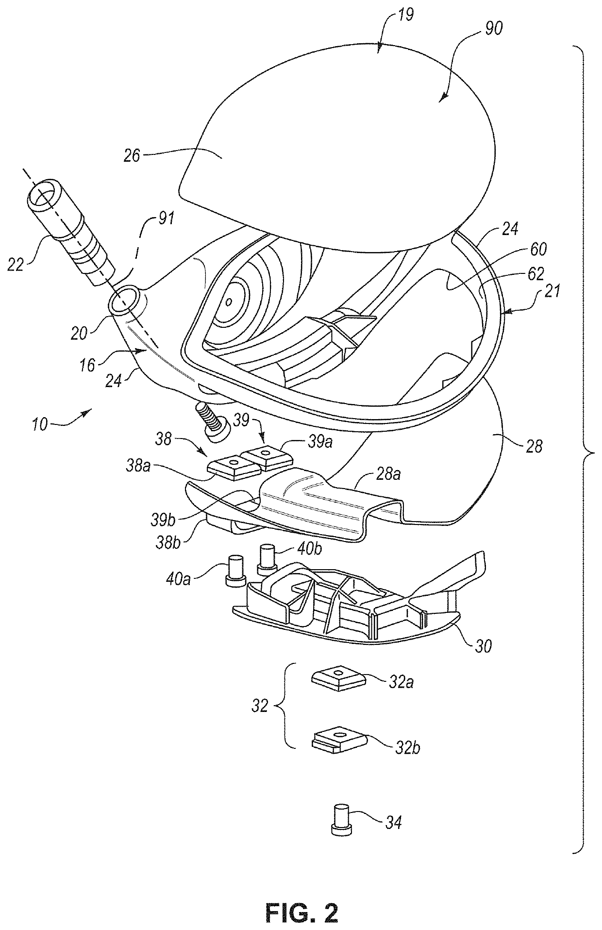 Golf club including composite material with color coated fibers and methods of making the same