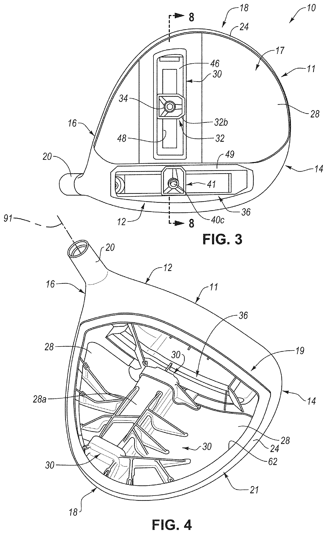 Golf club including composite material with color coated fibers and methods of making the same