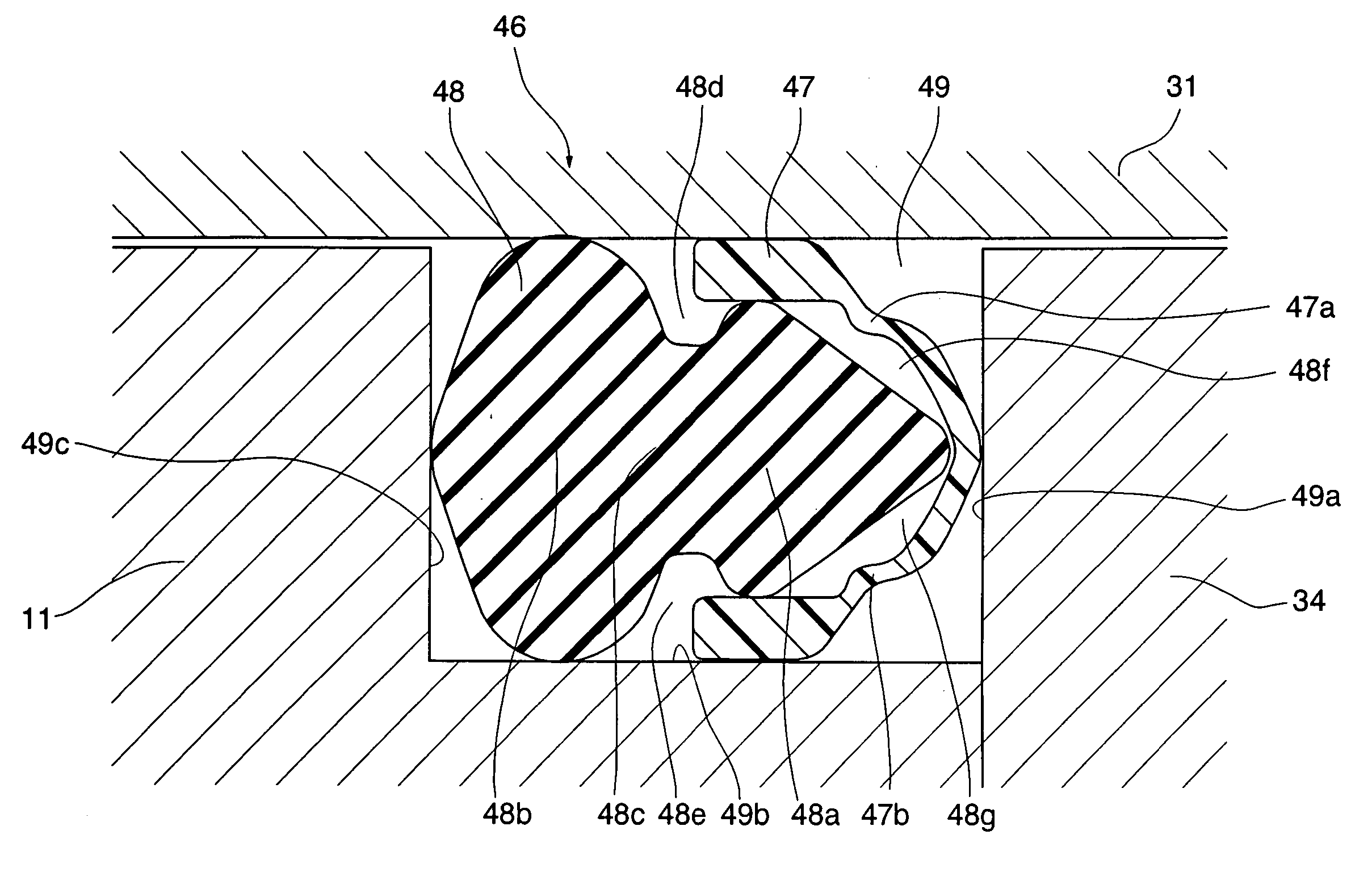 Sealing part and substrate processing apparatus