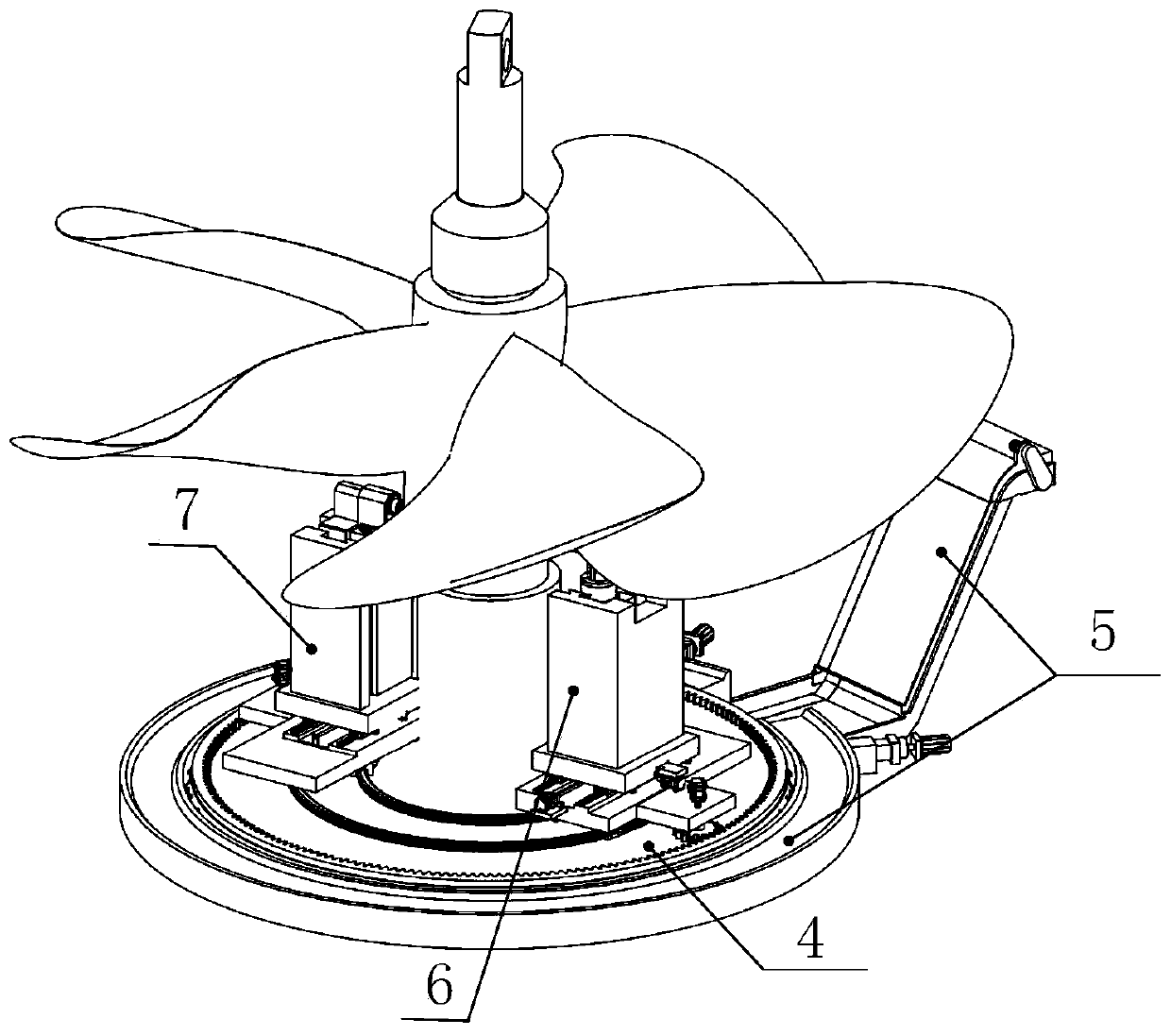 Ship propeller machining special machine tool and machining method thereof