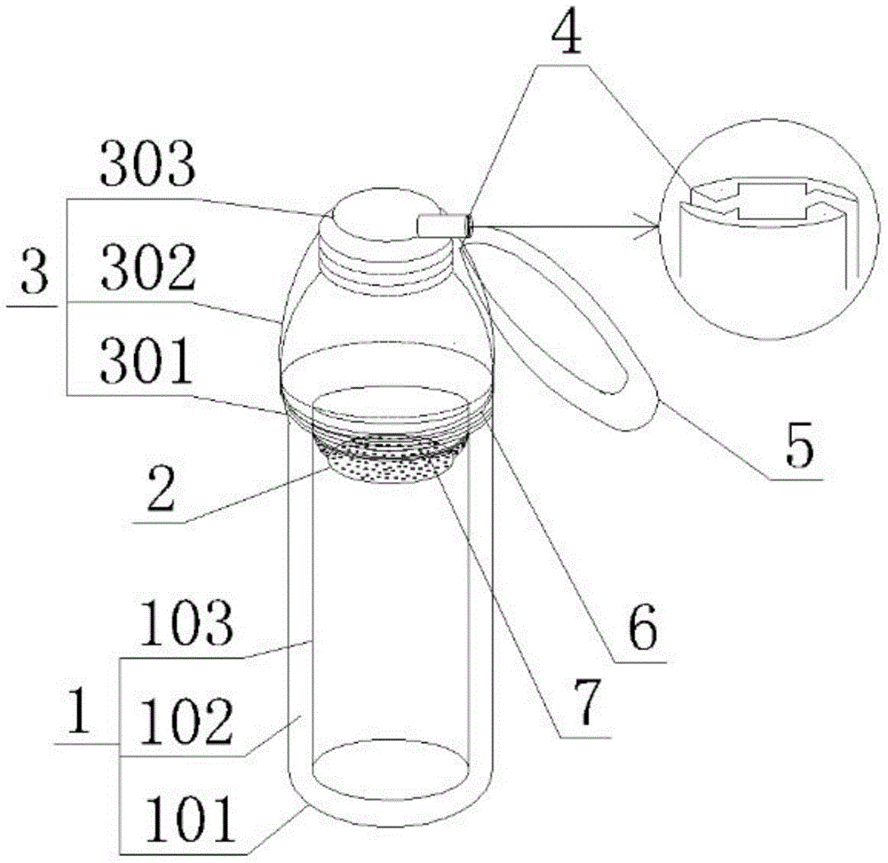 Portable bottle with lifting rope