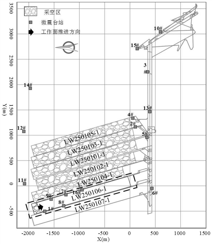 Mine earthquake risk area prediction method based on accumulated micro-earthquake response