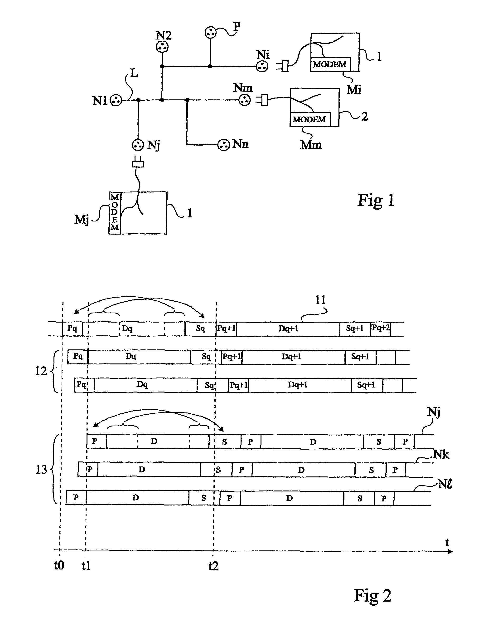 Master-slave data transmission in orthogonal frequency-division multiplexing