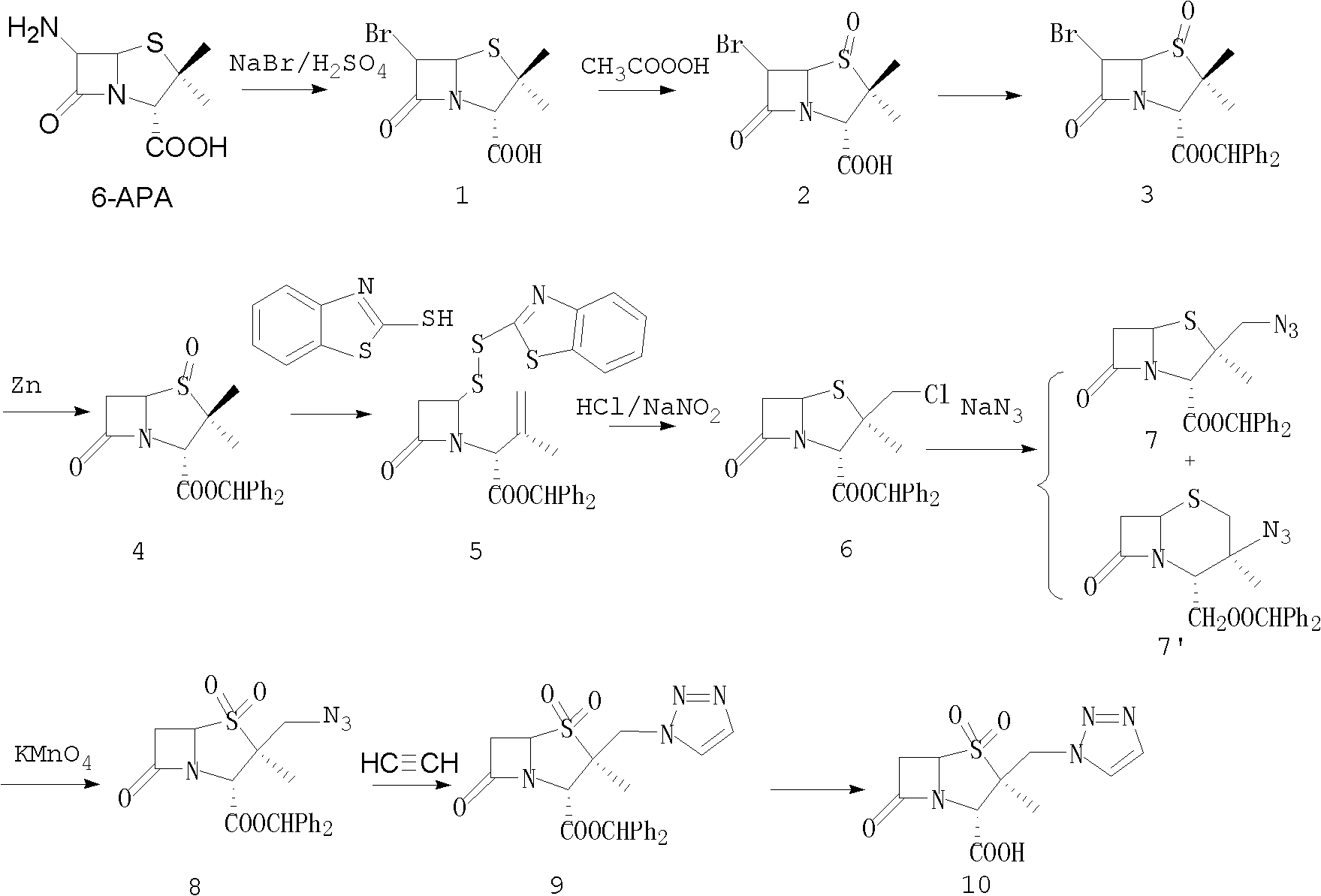 Tazobactam synthesis method