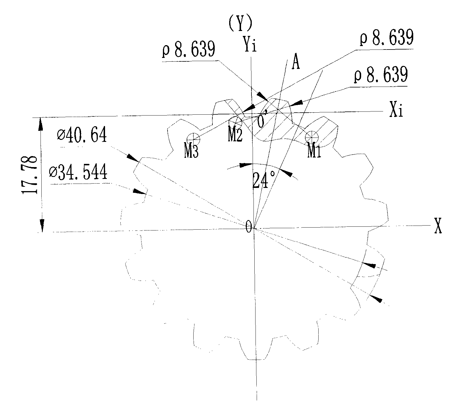 Process technique for processing spline tooth profiles through replacing involutes with circular arcs