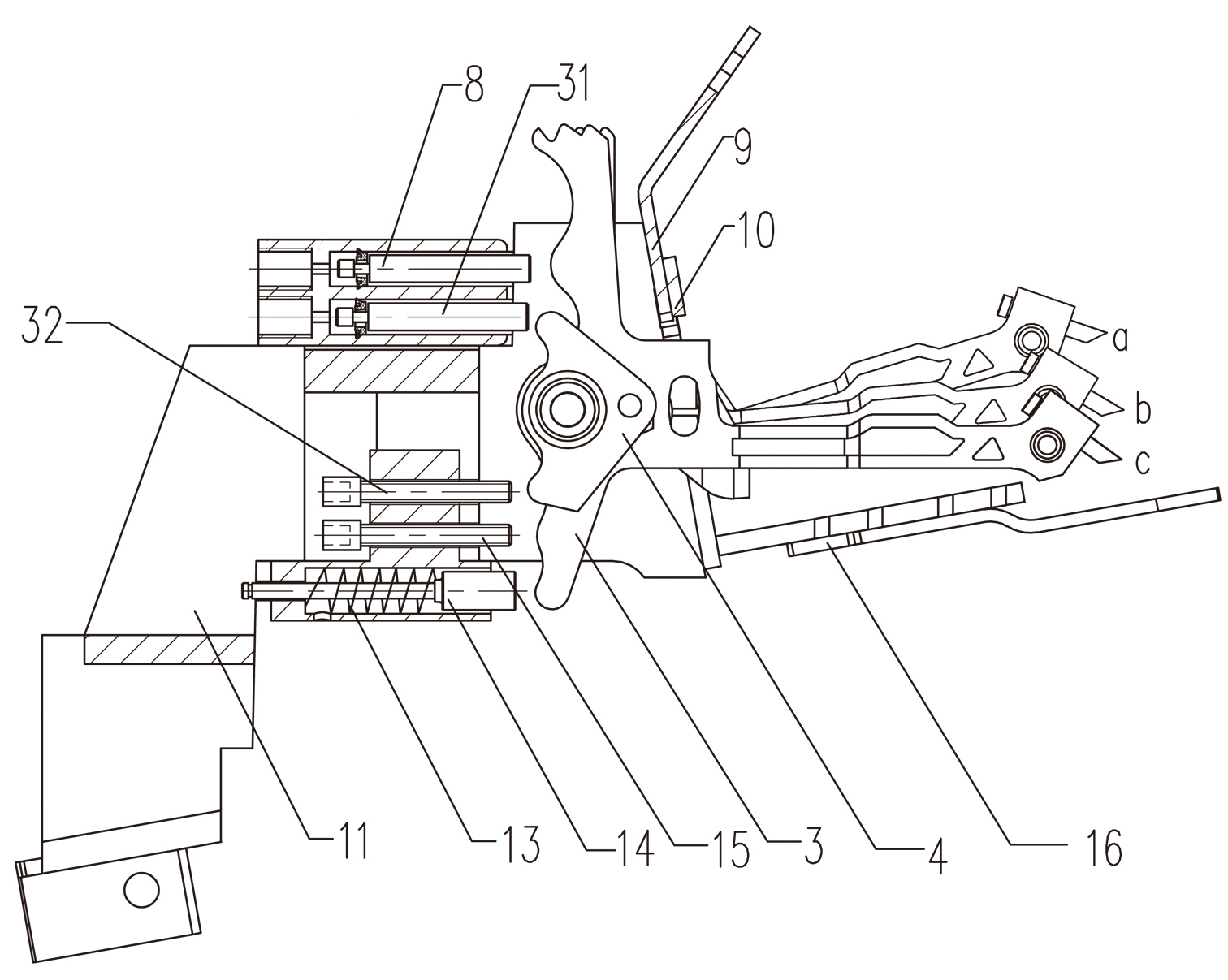 Yarn feeding device of computer silk stockings machine