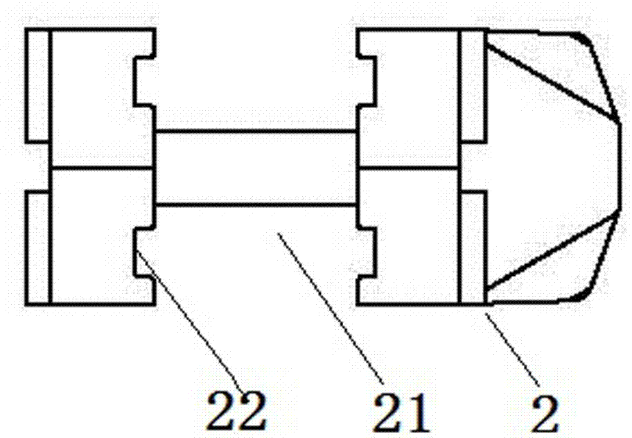 Nail head device for nailing corrugated board and box nailing machine