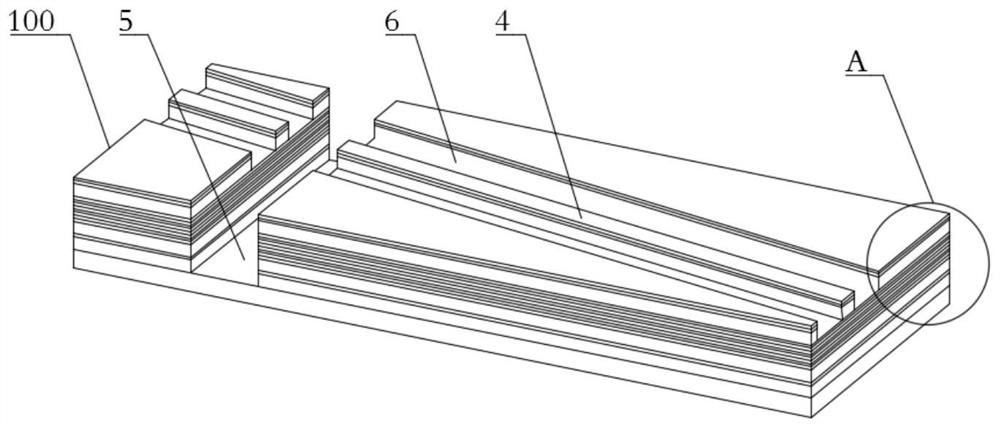 Super-radiation light-emitting diode chip integrated with backlight detector, and preparation method thereof