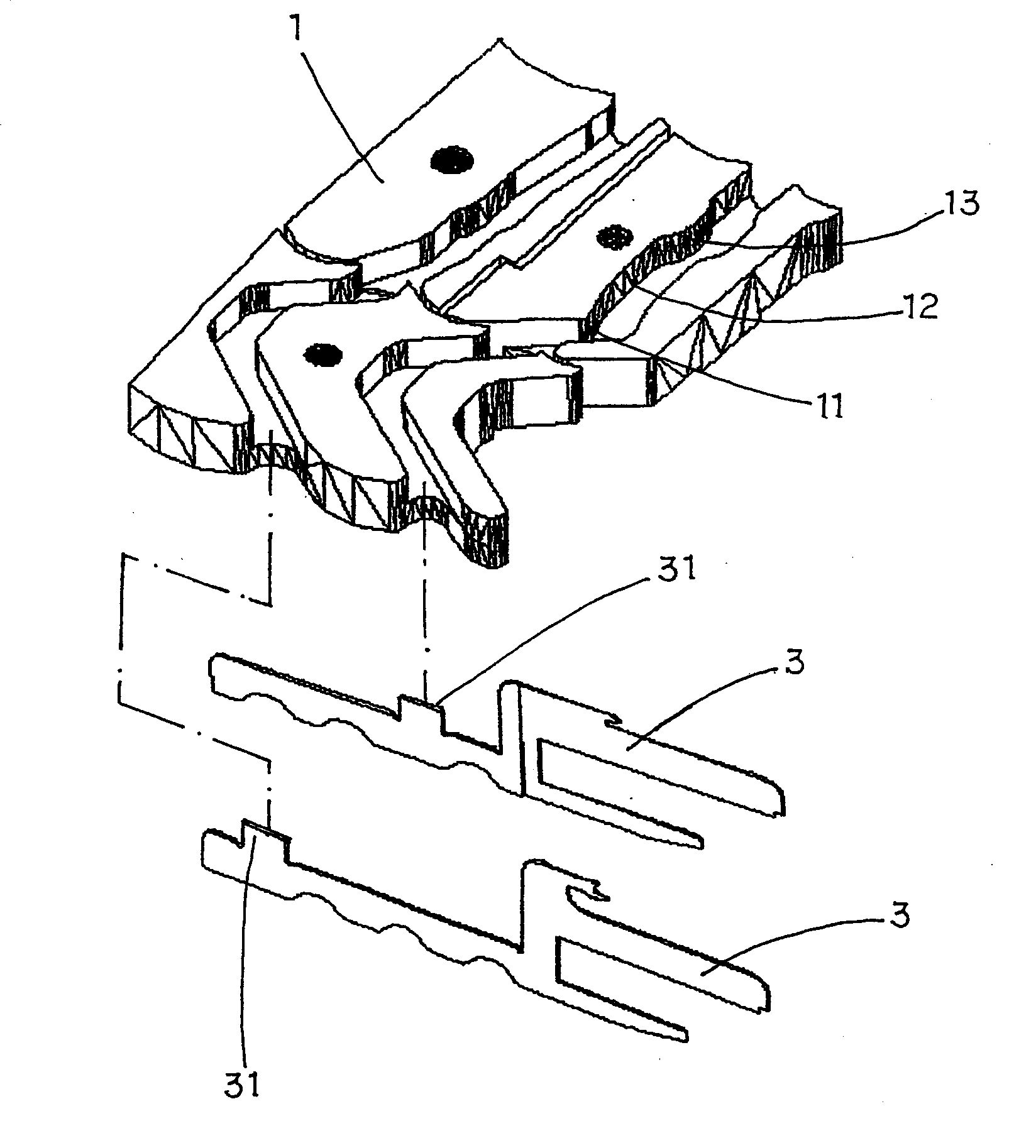 Triangular track structure of two-sided terry circular knitting machine