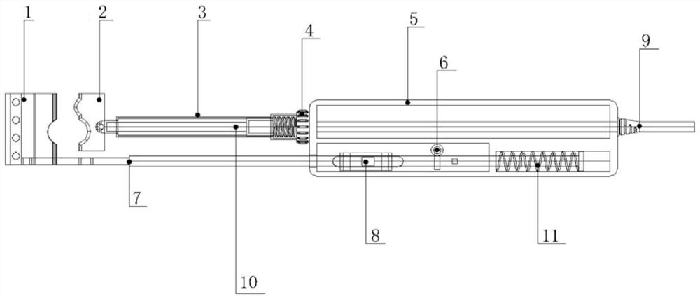 A v-shaped bracket type elastic clip hot stripping tool