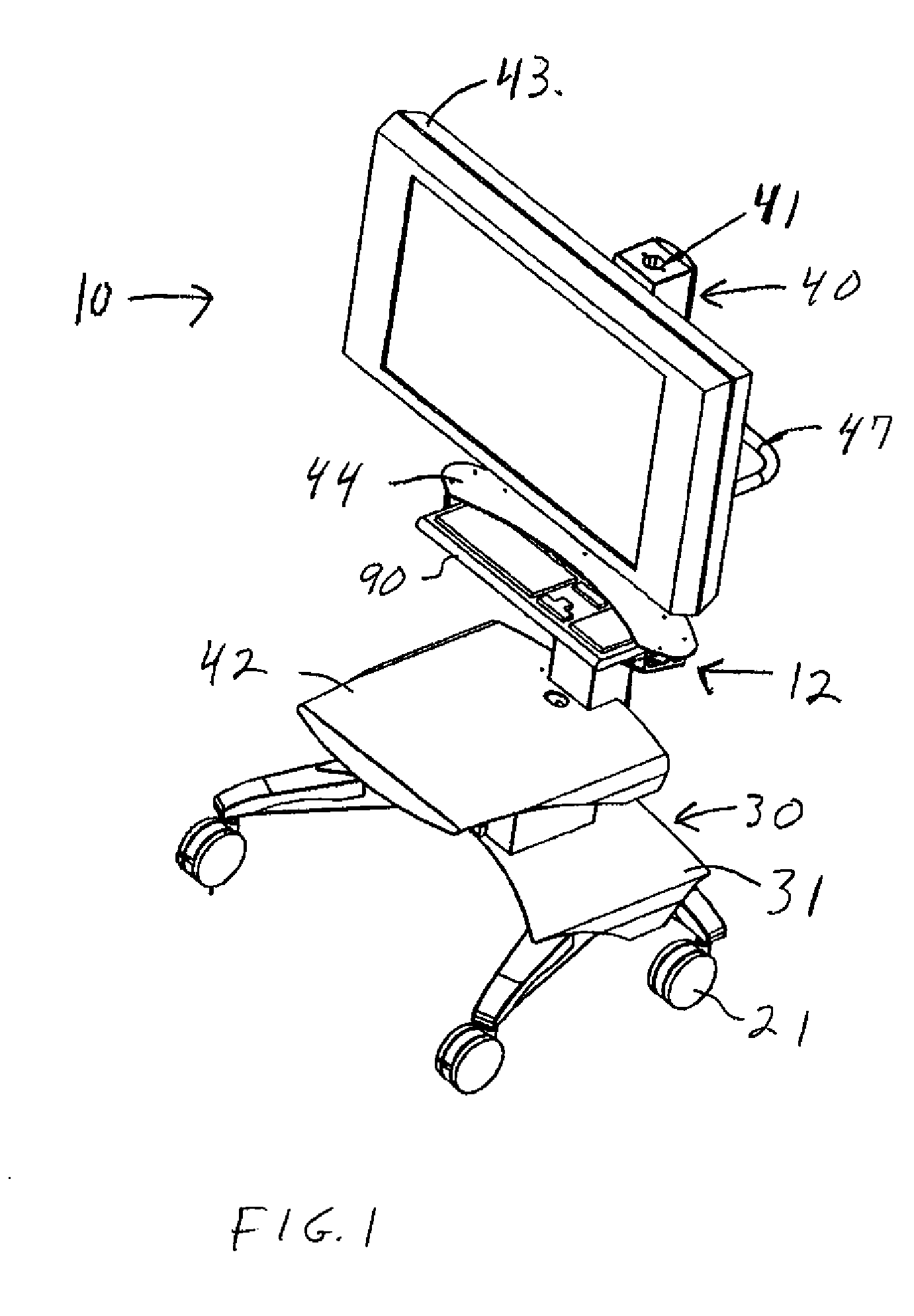 Mobile Flat Panel Monitor and Computer Cart