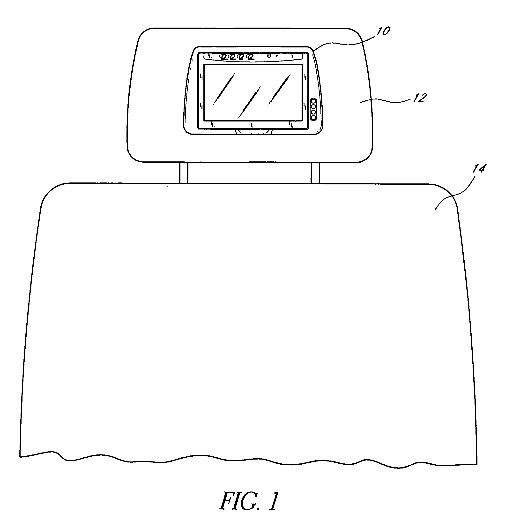 Headrest-mounted monitor