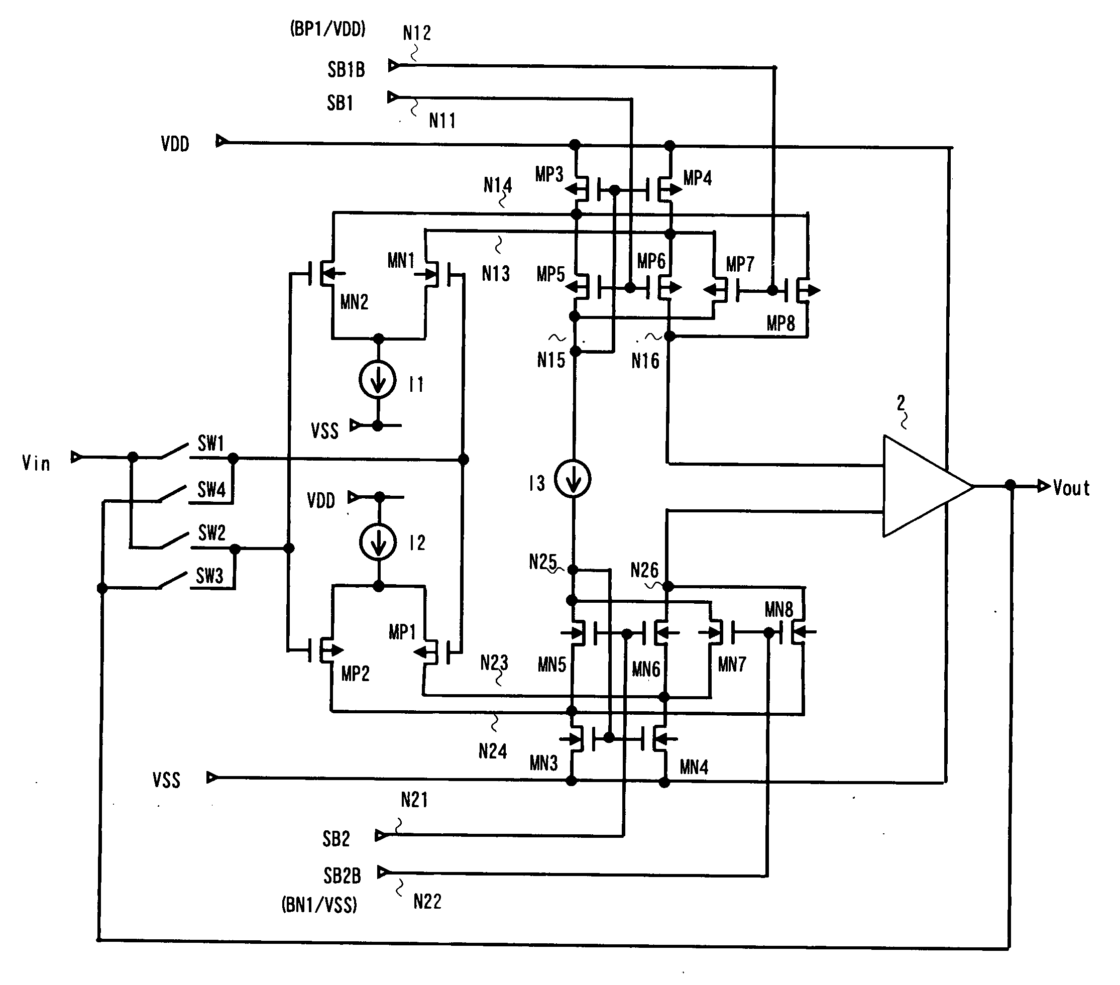 Differential amplifier, data driver and display device