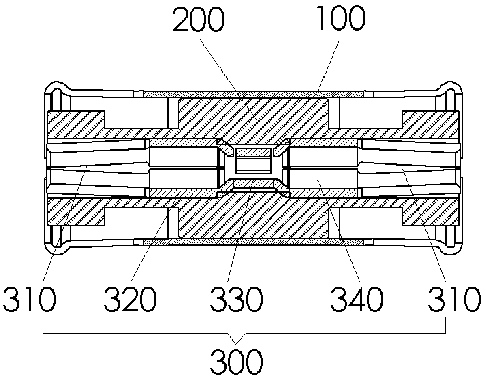 Stamping and stretching RF connector