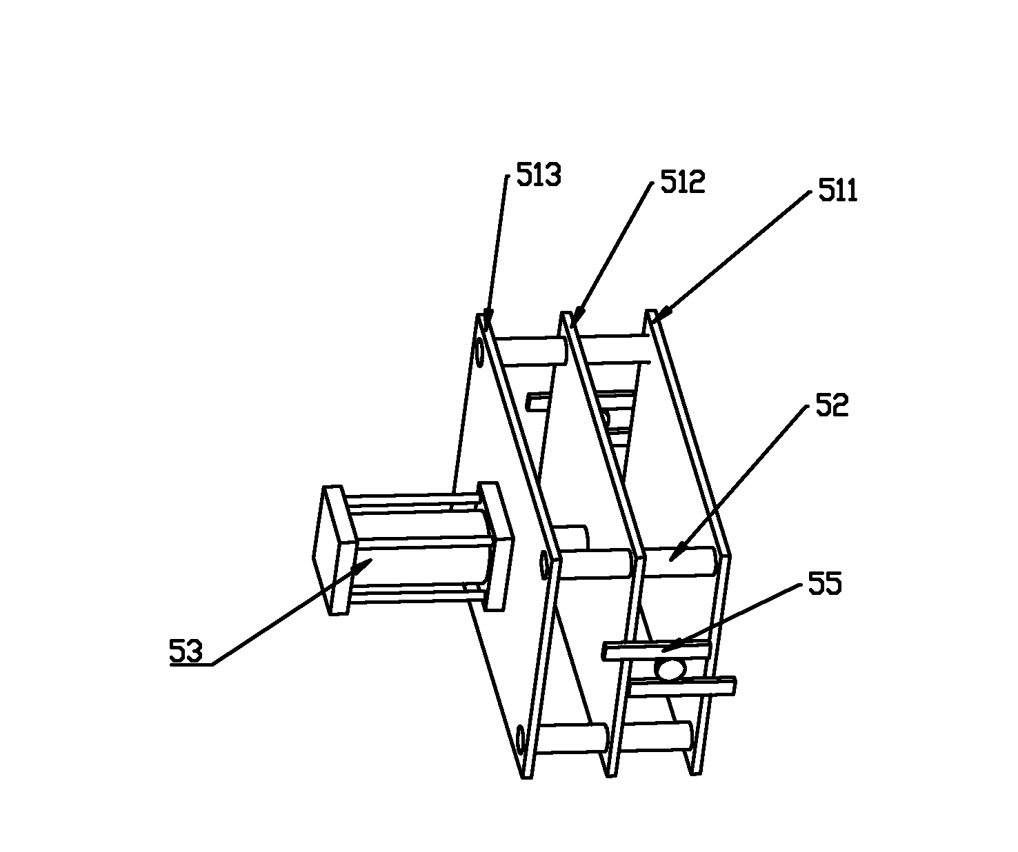 Hollow forming machine for one-step injection, drawing and blowing of plastic