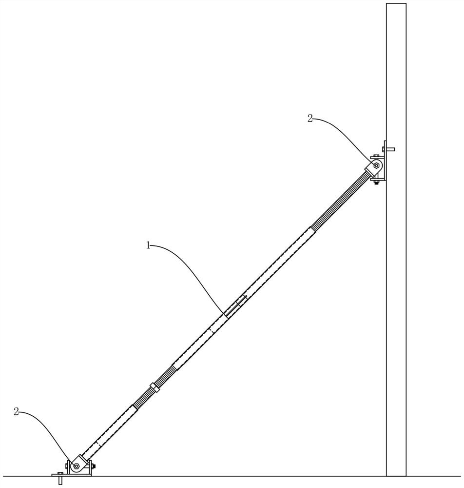 Y-shaped supporting device for temporary supporting of prefabricated wall