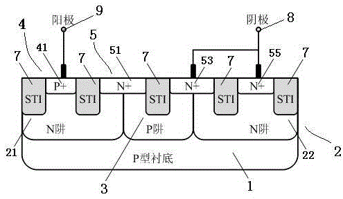 High area efficiency diode triggered controllable silicon based on two-dimension design