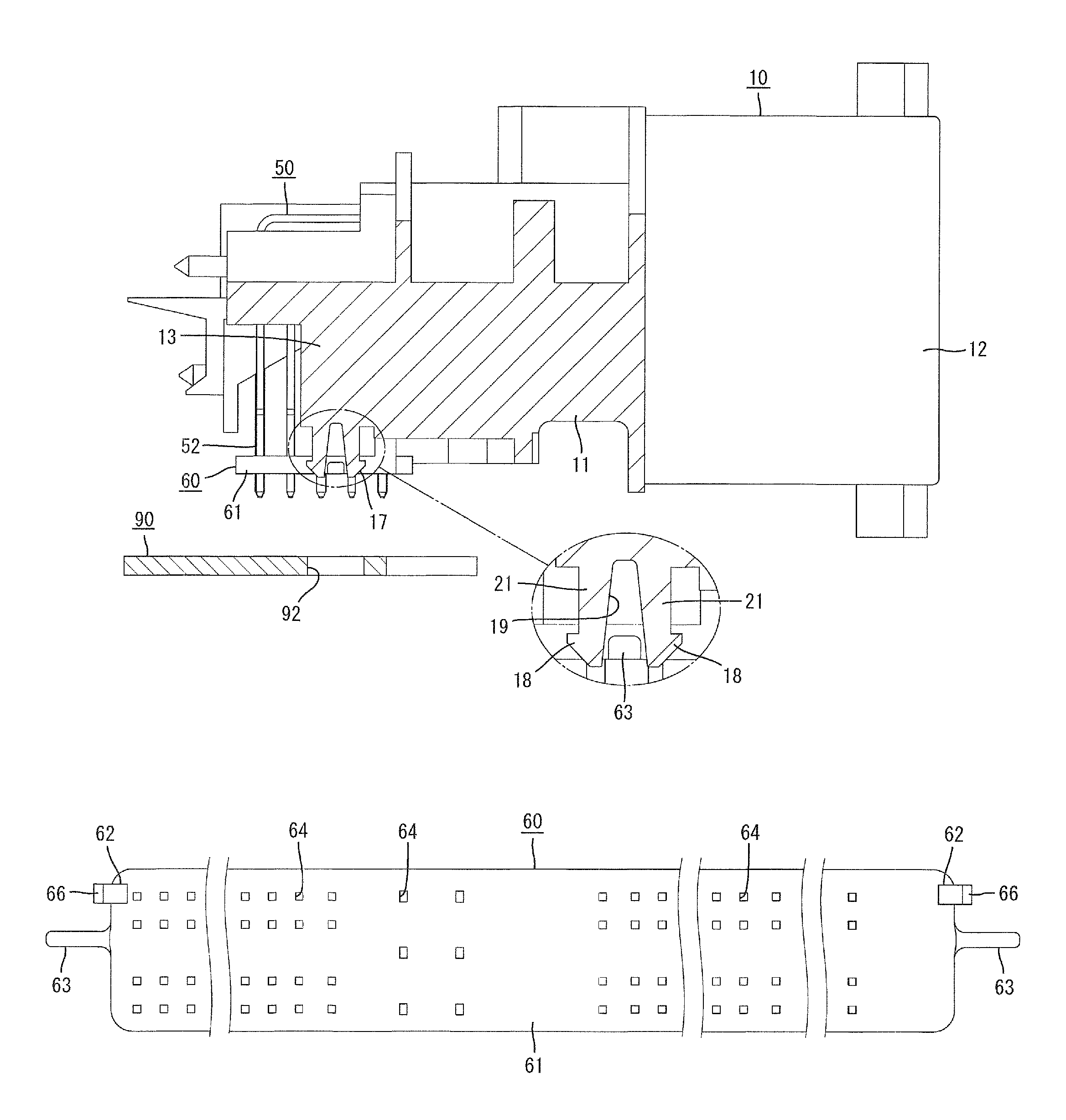 Board connector and method of mounting it