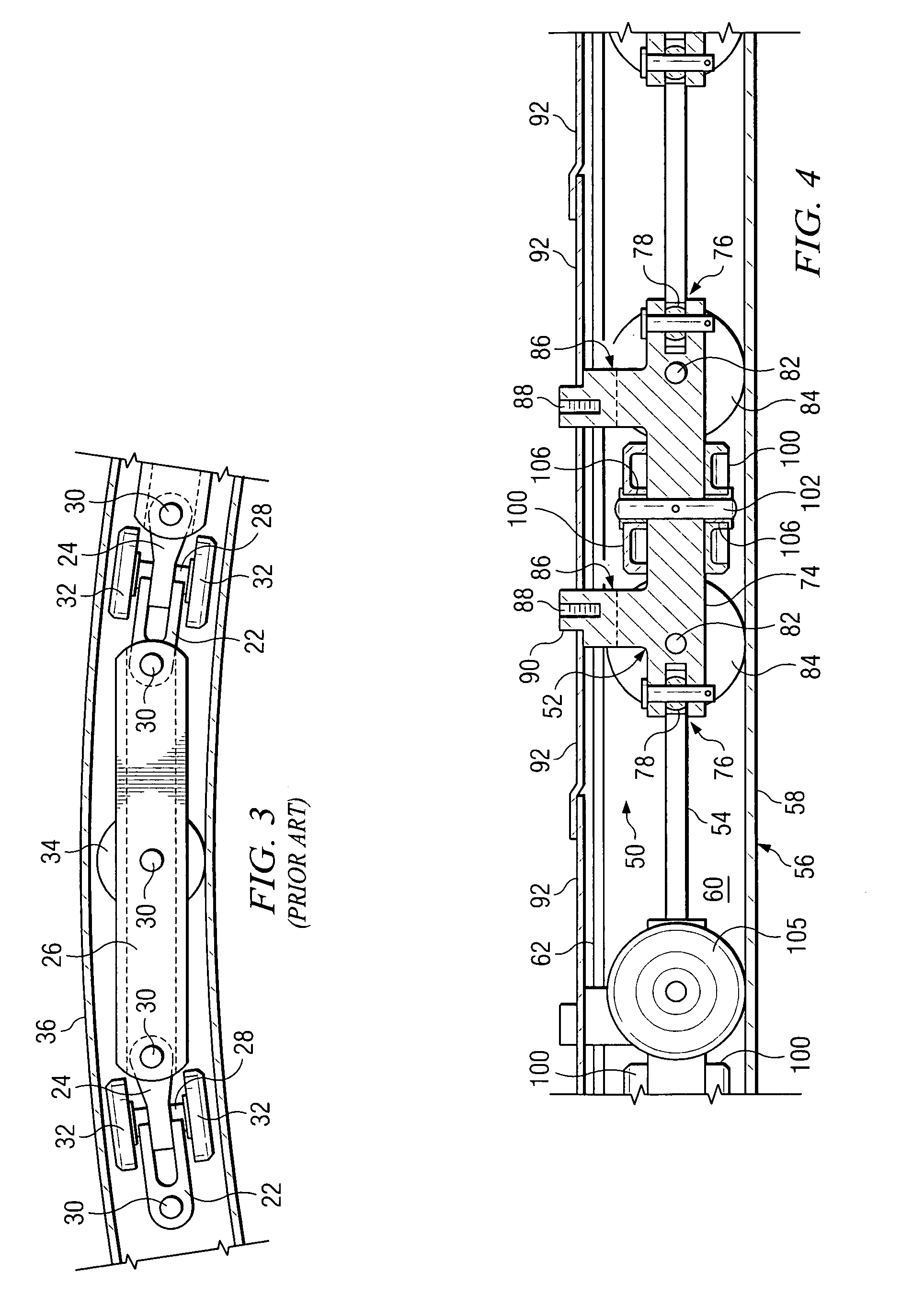 Conveyor for continuous proofing and baking apparatus