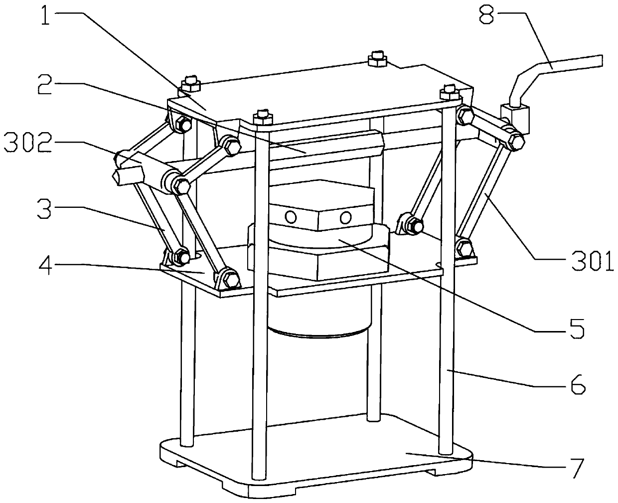 Mechanical pressure mechanism capable of turning into jack