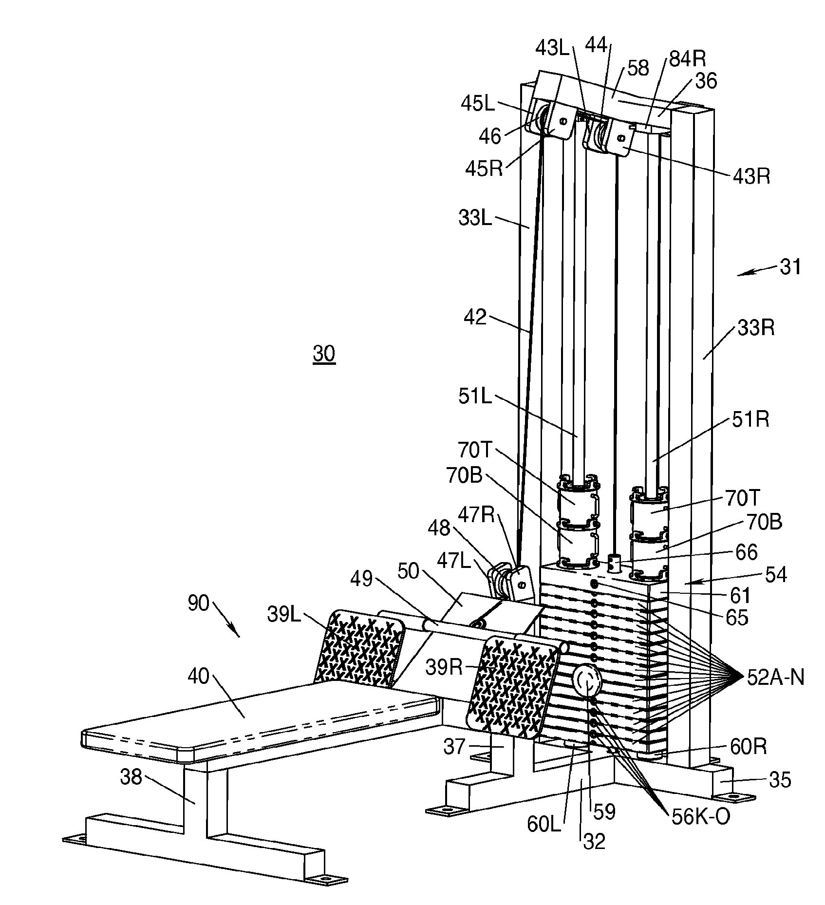 Translatory motion strength training system and method