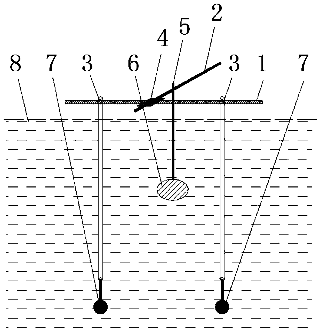 Geophysical prospecting test device for different planes between holes and model