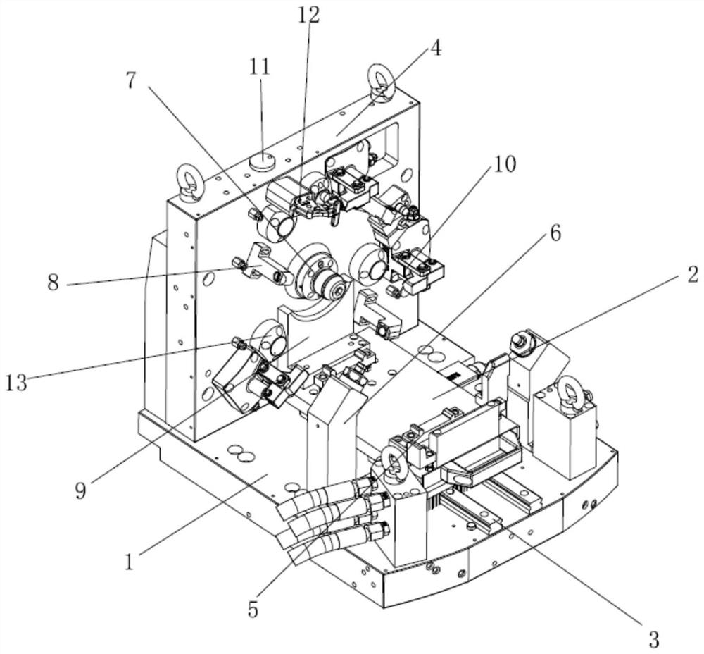 Push-in type positioning fixture for driving motor housing of pure electric vehicle