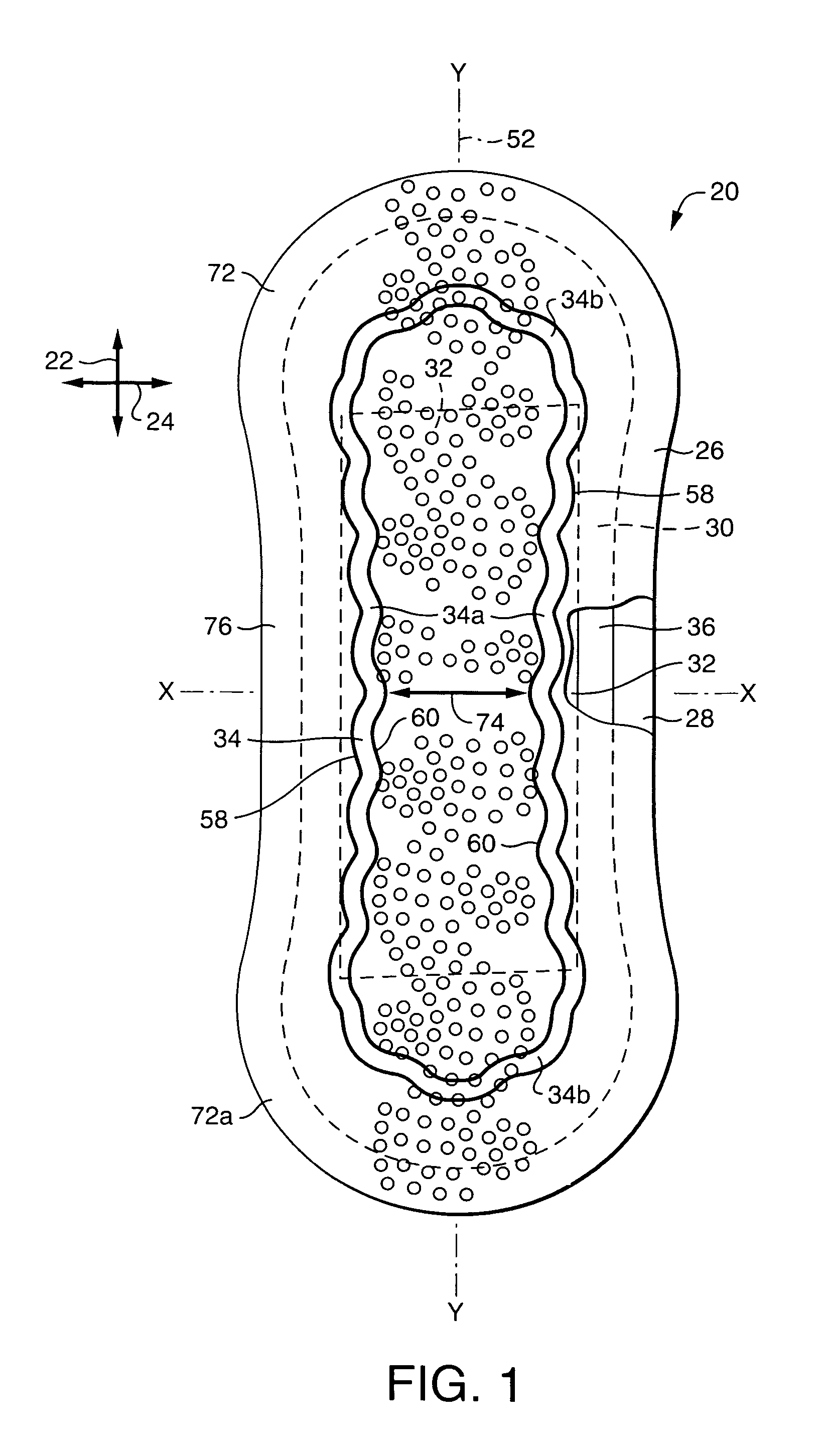 Nonlinear, undulating perimeter embossing in an absorbent article