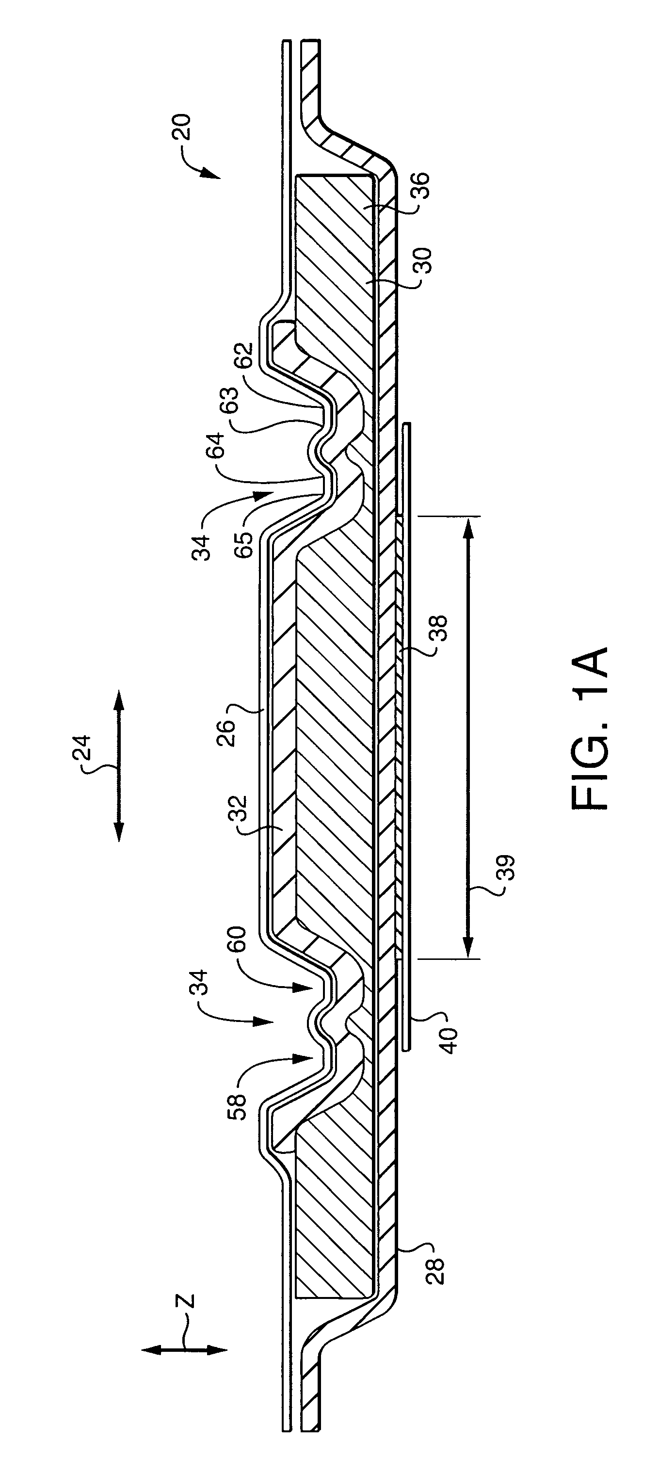 Nonlinear, undulating perimeter embossing in an absorbent article