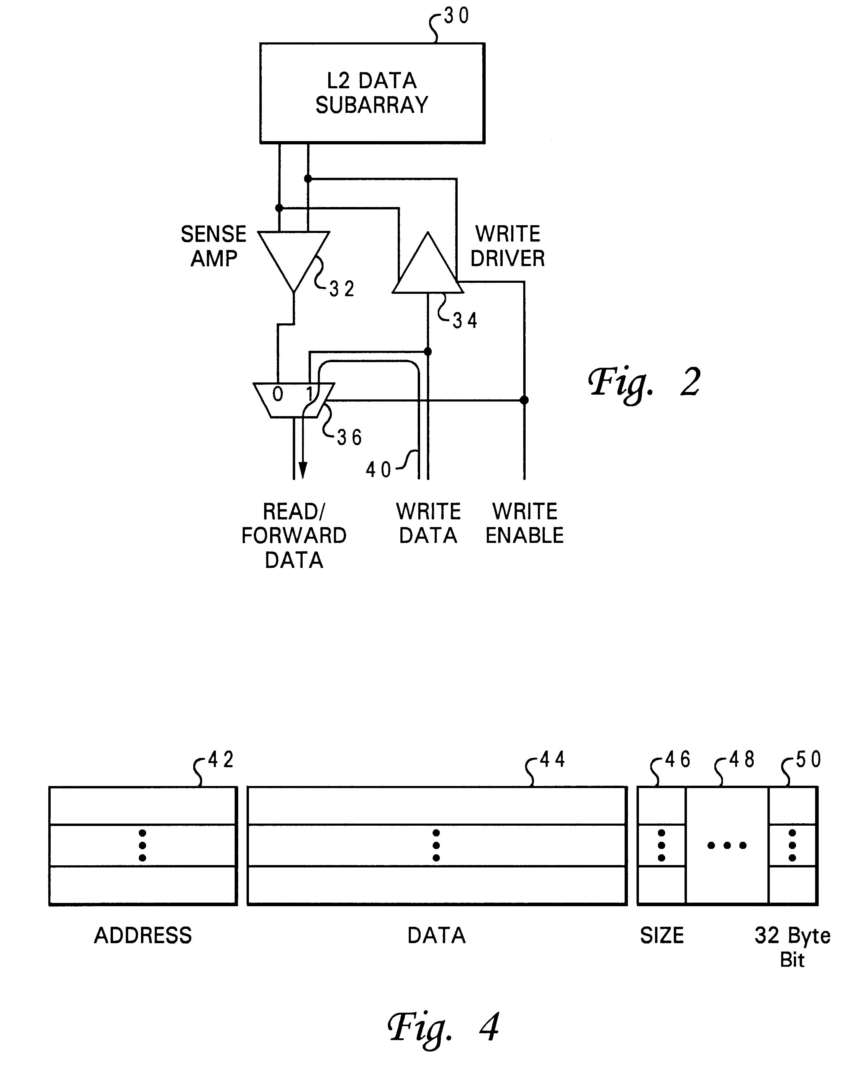 Method and system for write-through stores of varying sizes