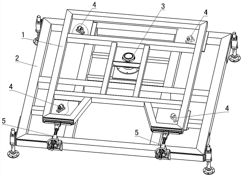 Plane fixed-axle rotation supporting platform