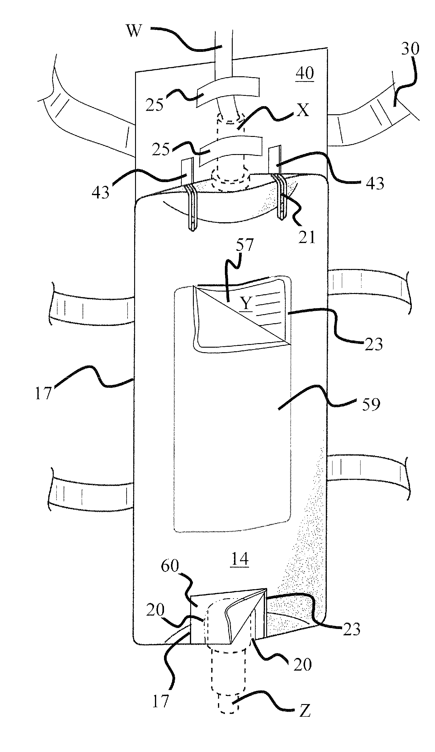 Methods and devices for concealing and securing a urine collection bag