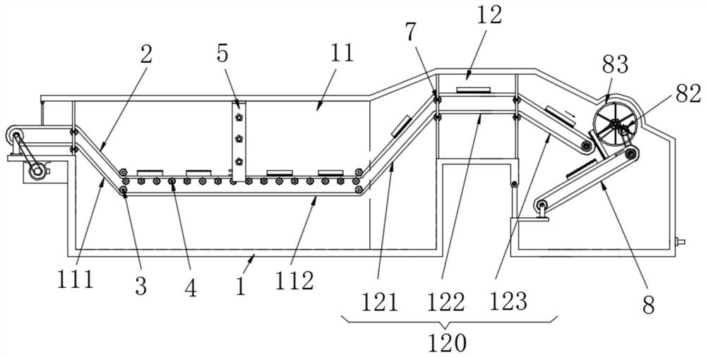 Turnover type draining device for pickling for radiator processing