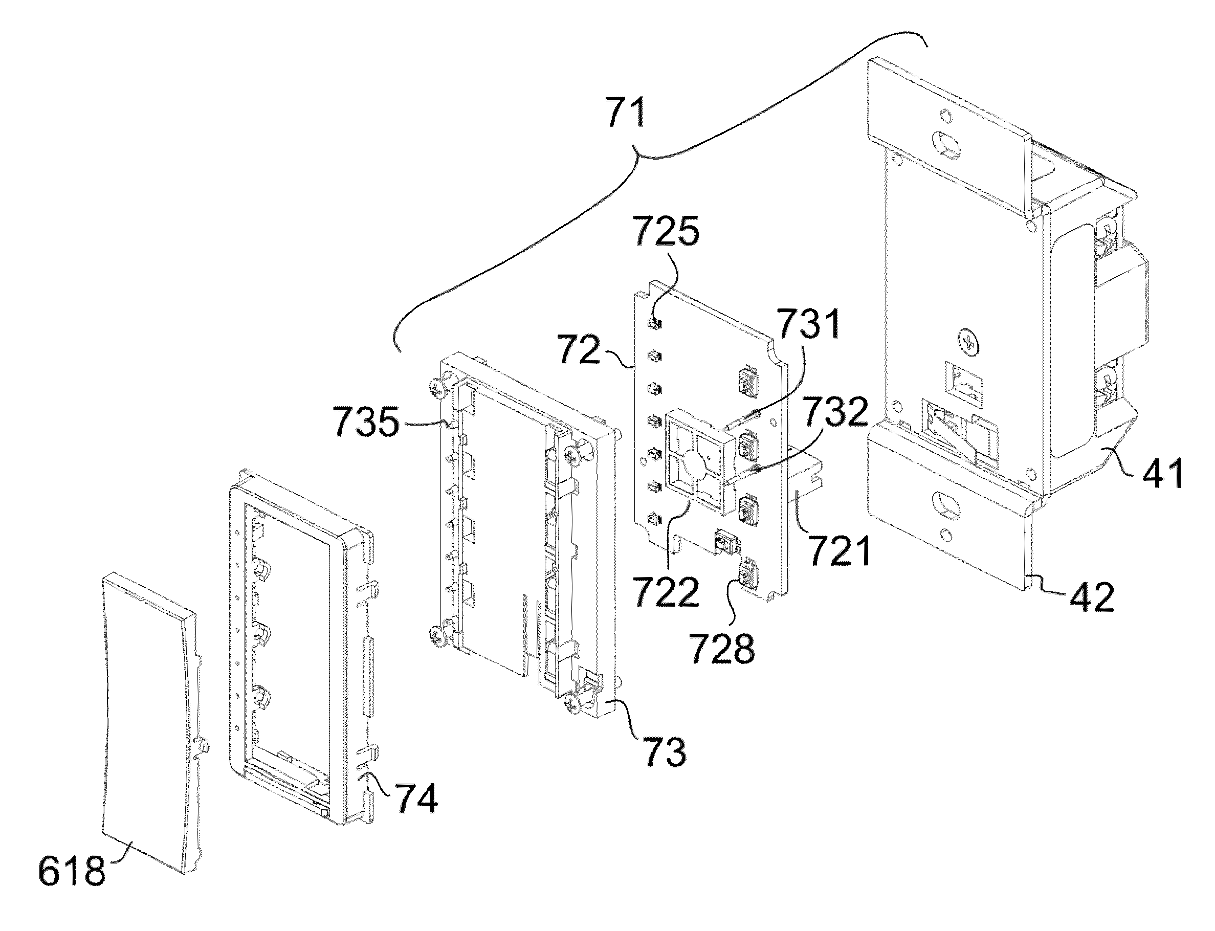 Wall-mounted electrical device with modular antenna bezel frame