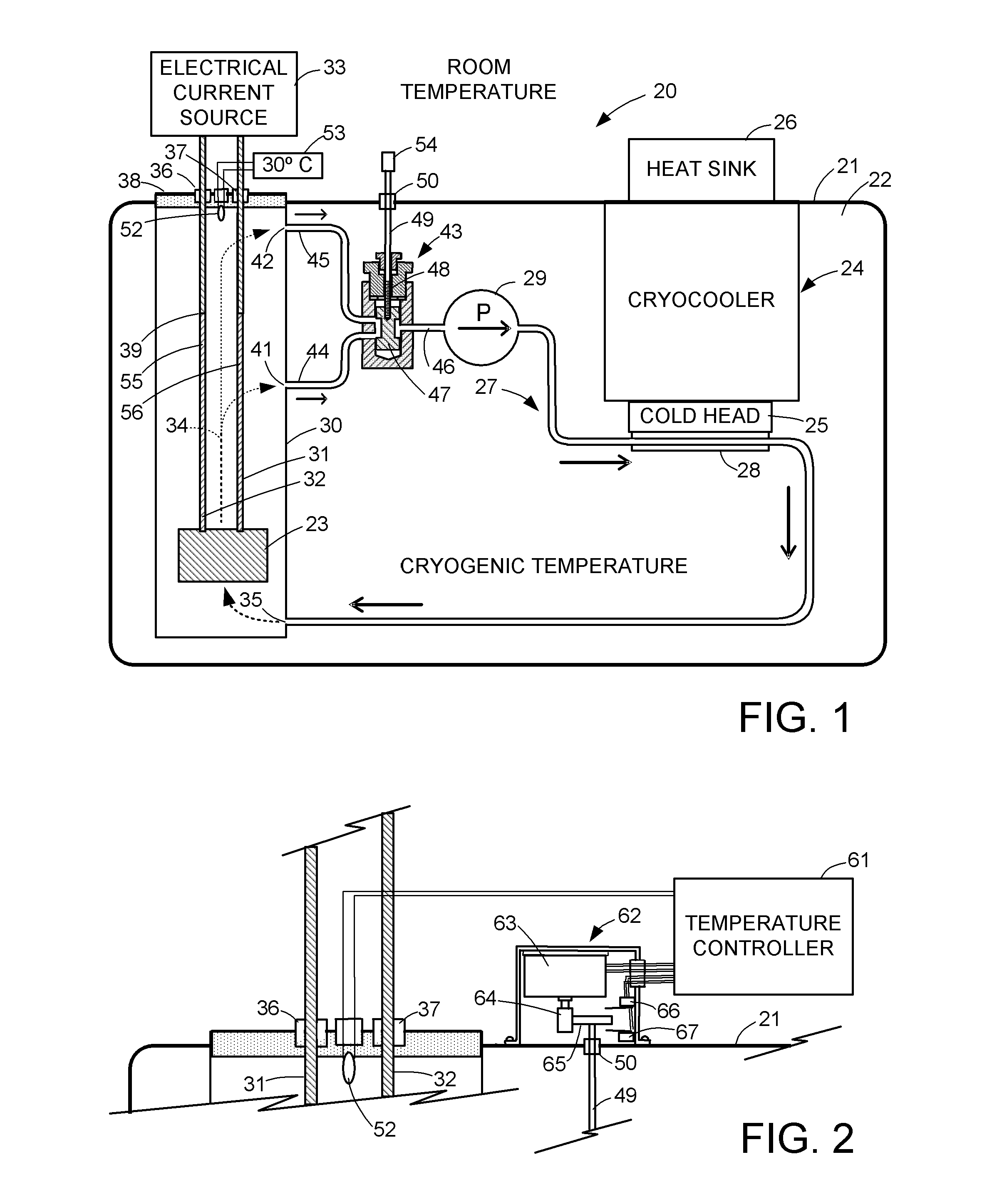 Cryogenic fluid circuit design for effective cooling of an elongated thermally conductive structure extending from a component to be cooled to a cryogenic temperature