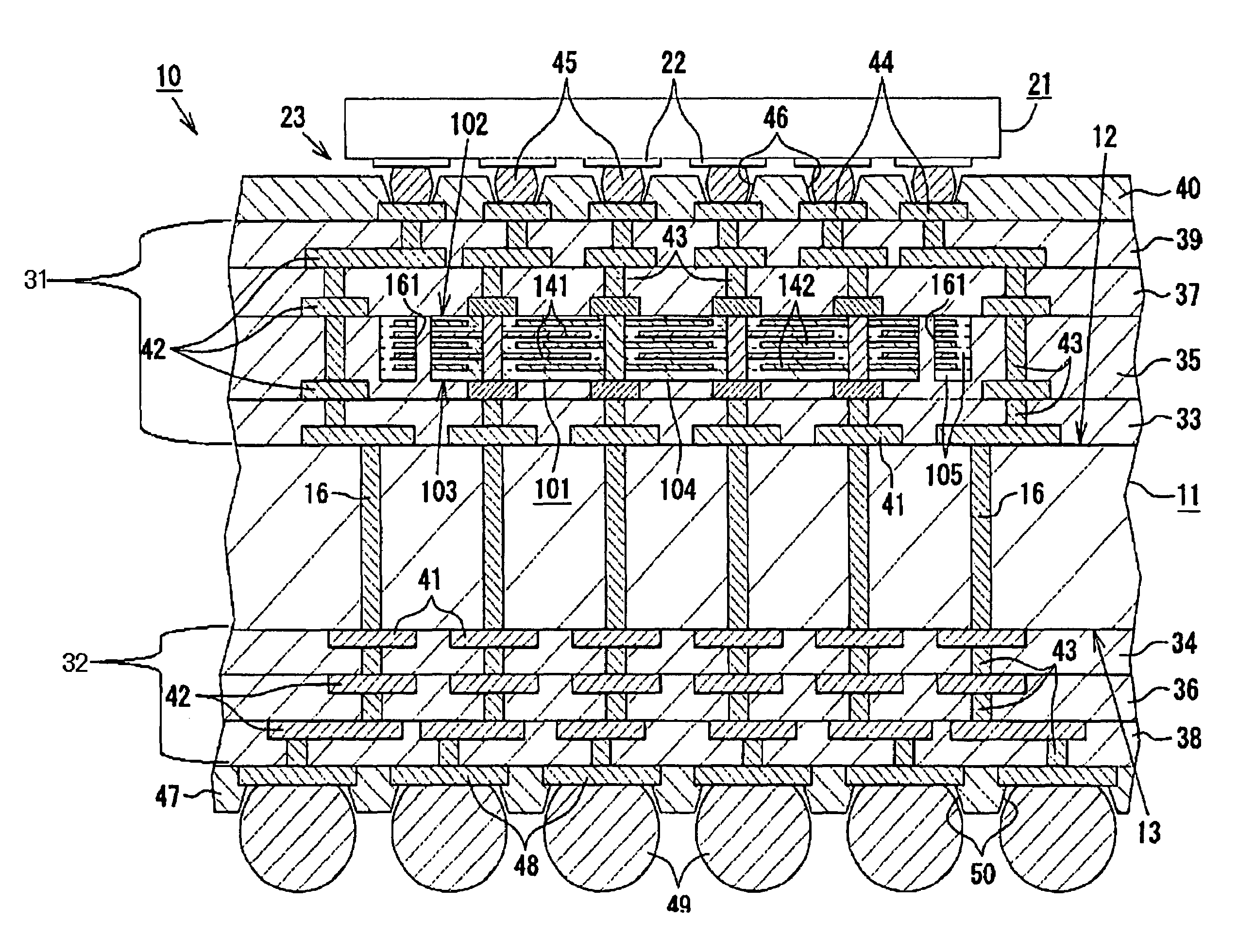 Built-in capacitor type wiring board and method for manufacturing the same