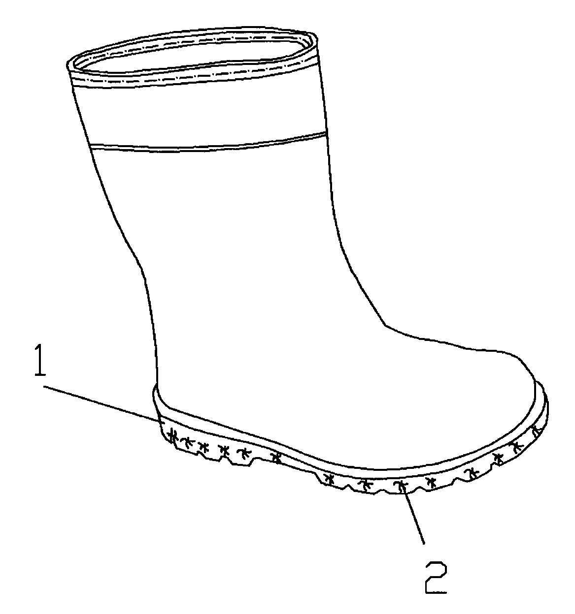 Ice-surface antiskid sole provided with metal wires and producing method thereof