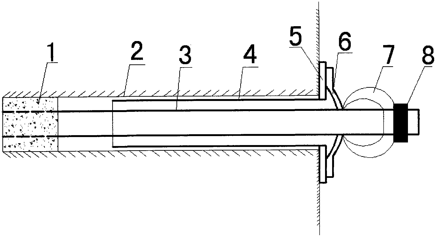 Progressive yielding combined-type extensible anchor rod and construction method thereof