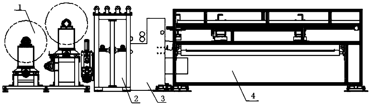 Automatic material distributing equipment and process of one-way prepreg tape