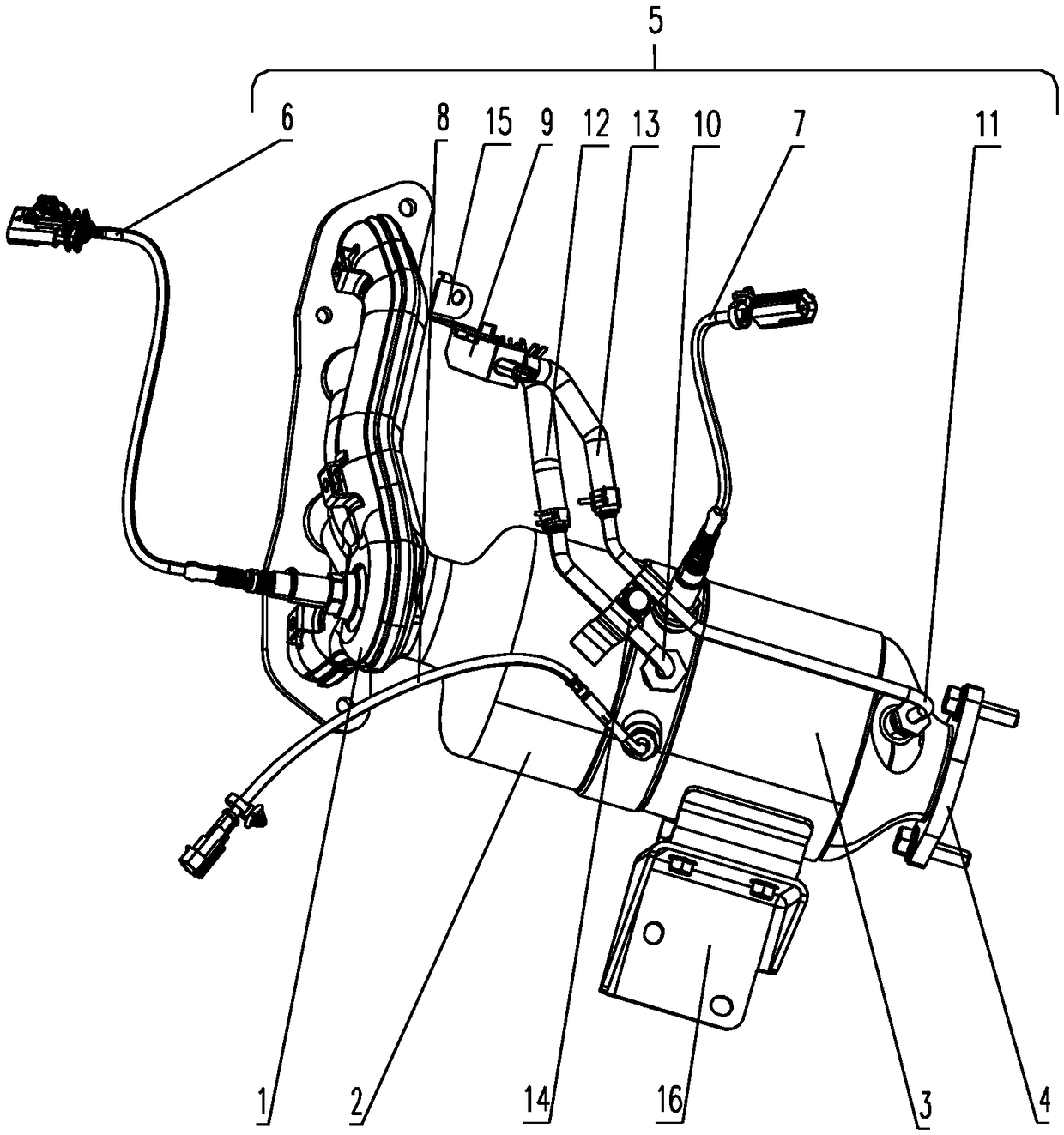 Tight coupling type gas exhaust system assembly