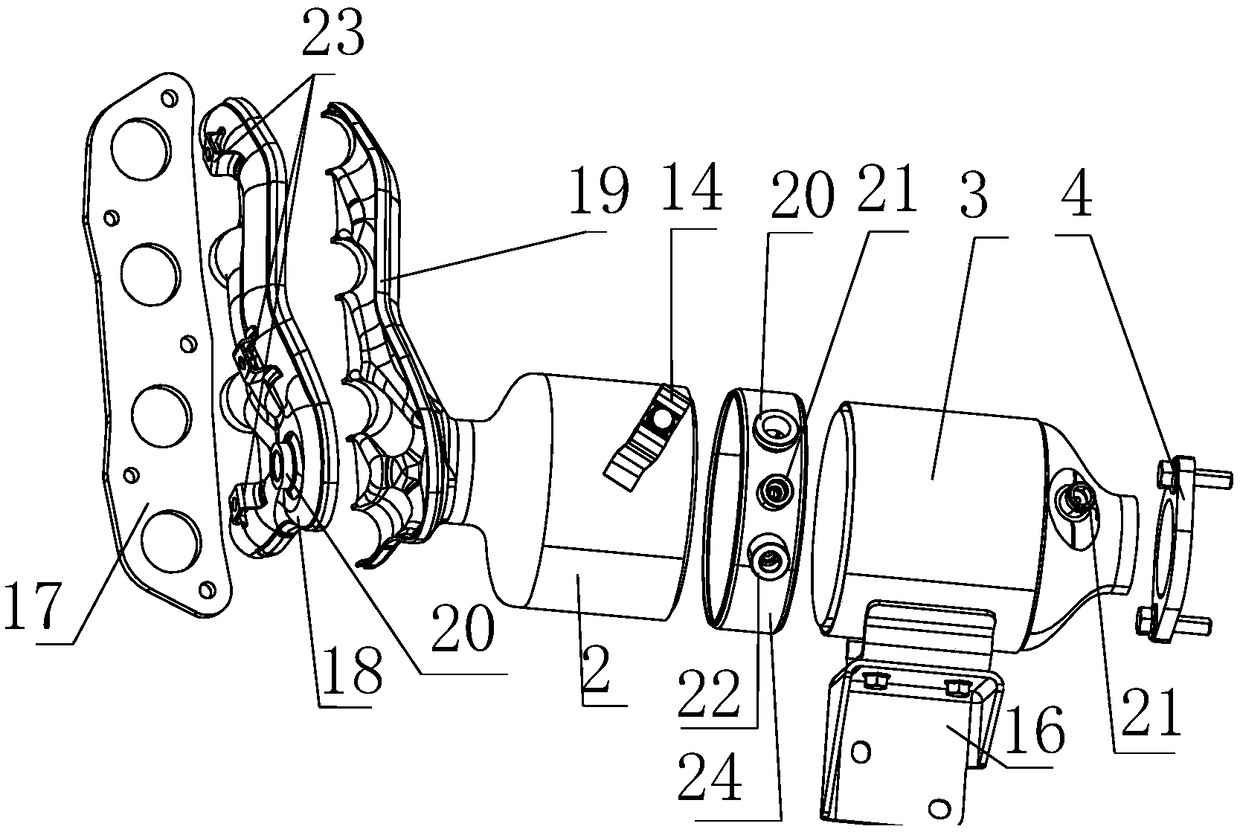 Tight coupling type gas exhaust system assembly